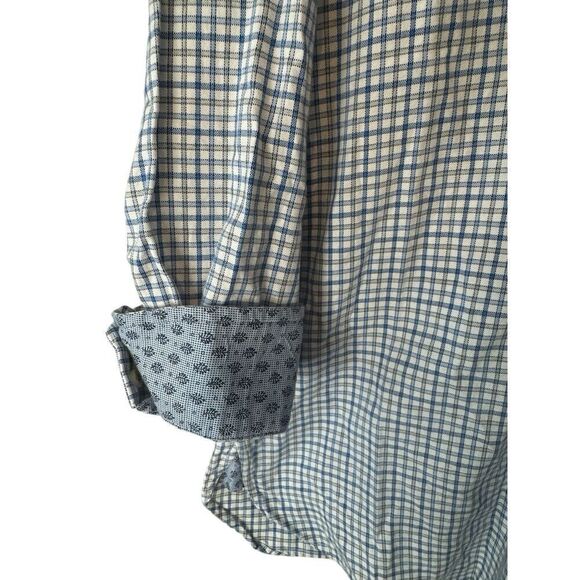 Ted Baker Mens Endurance Blue, & White Check Shirt Pattern Cuff 16.5”32/33” - Picture 2 of 5